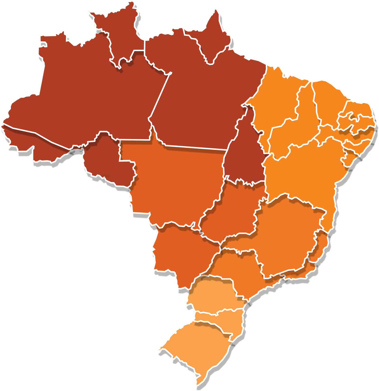 Mapa do Brasil - presença de fornecimento